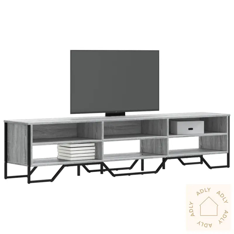 Tv-Benk Grå Sonoma 180X34X41 Cm Konstruert Tre