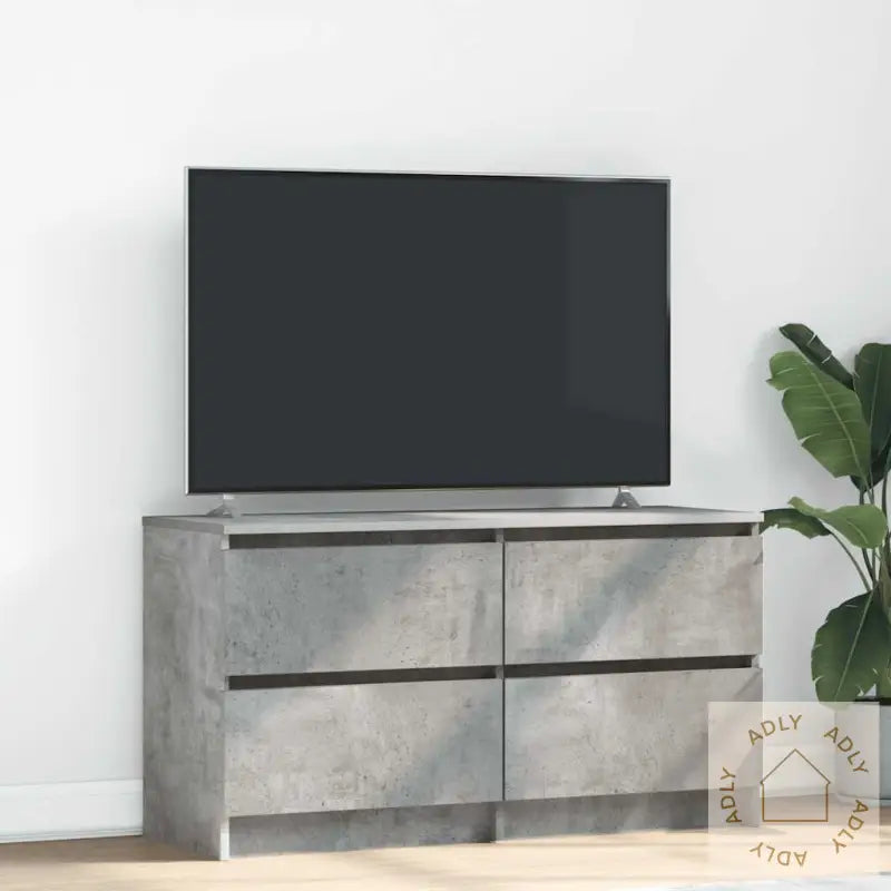 Tv-Benk Betonggrå 100X35X54 Cm Konstruert Tre