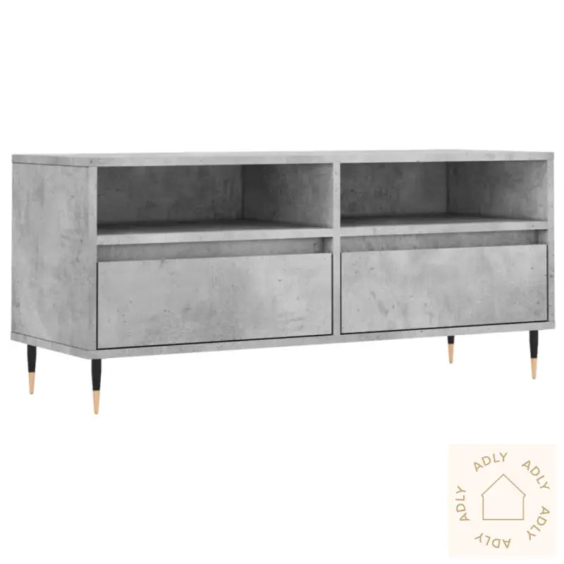 Tv-Benk Betonggrå 100X34,5X44,5 Cm Konstruert Tre