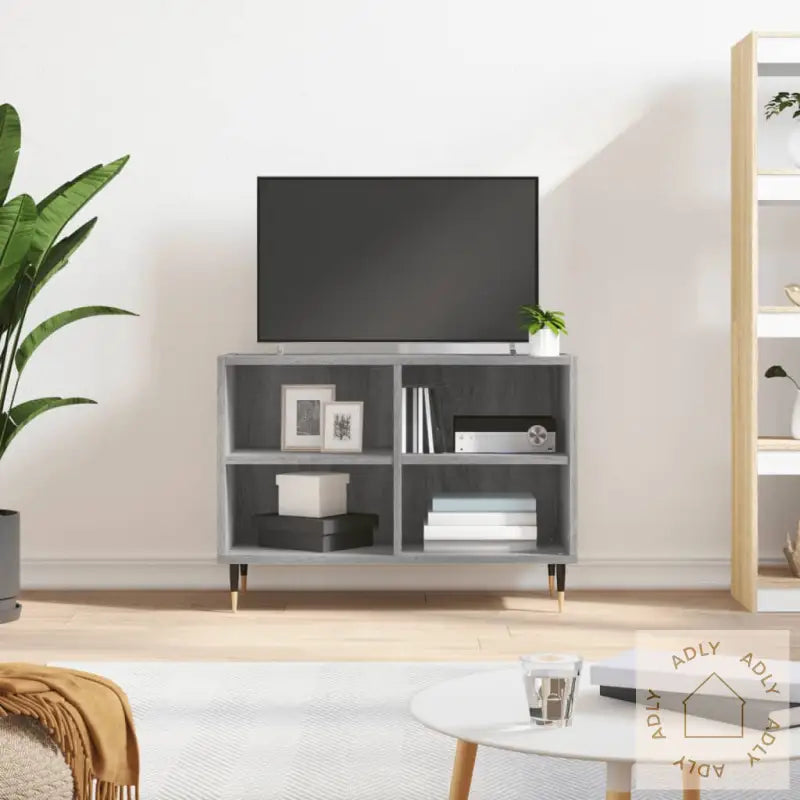Tv-Benk Grå Sonoma 69,5X30X50 Cm Konstruert Tre