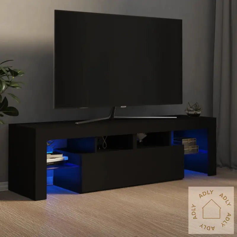 Tv-Benk Med Led-Lys Svart 140X36,5X40 Cm