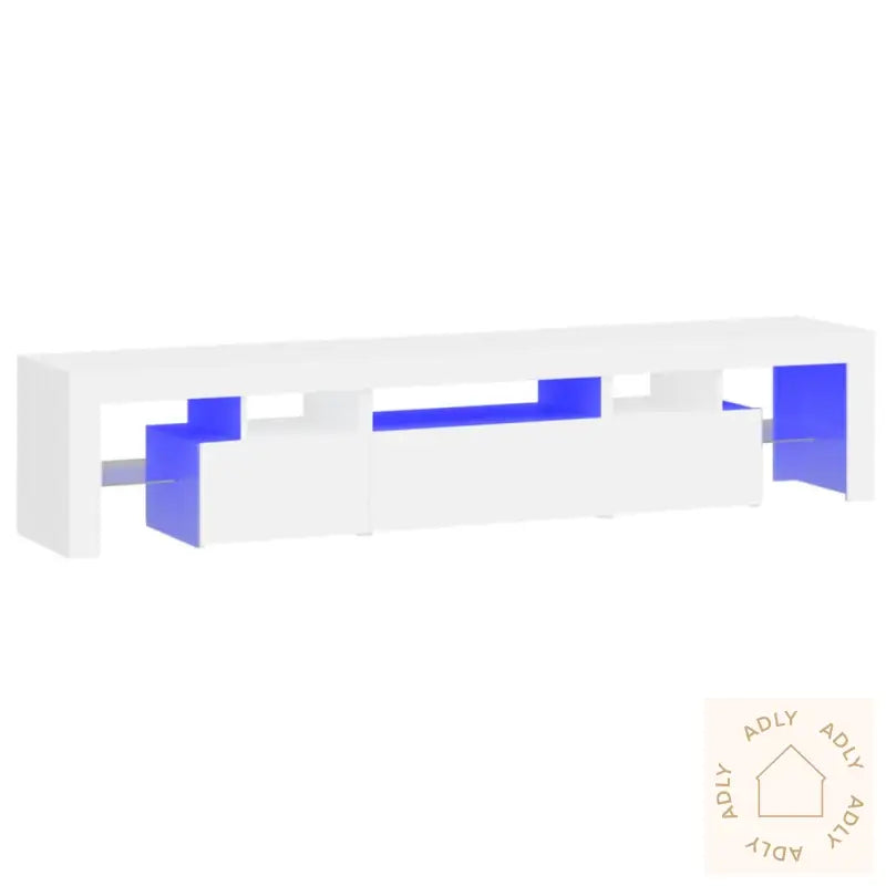 Tv-Benk Med Led-Lys Hvit 200X36,5X40 Cm