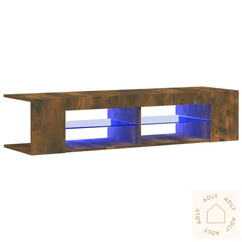 Tv-Benk Med Led-Lys Røkt Eik 135X39X30 Cm