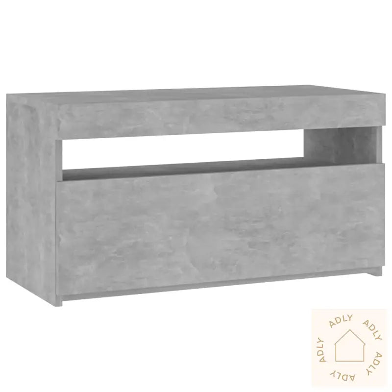 Tv-Benk Med Led-Lys Betonggrå 75X35X40 Cm