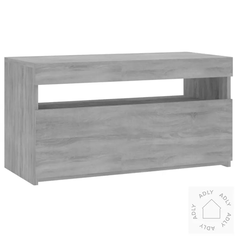 Tv-Benk Med Led-Lys Grå Sonoma 75X35X40 Cm