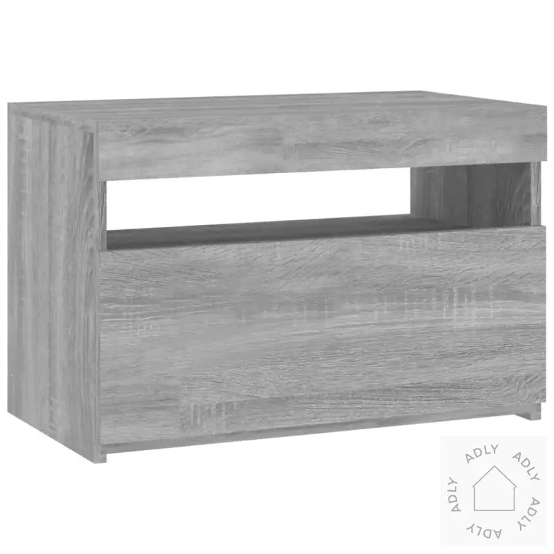 Tv-Benk Med Led-Lys Grå Sonoma 60X35X40 Cm