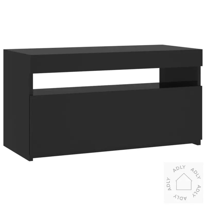 Tv-Benk Med Led-Lys Svart 75X35X40 Cm