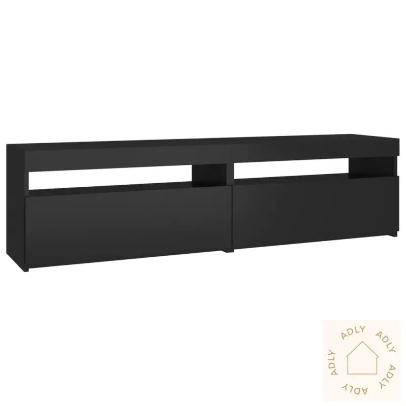 Tv-Benker 2 Stk Med Led-Lys Svart 75X35X40 Cm