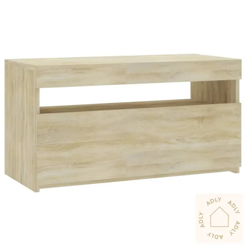 Tv-Benk Med Led-Lys Sonoma Eik 75X35X40 Cm