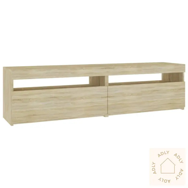 Tv-Benker 2 Stk Med Led-Lys Sonoma Eik 75X35X40 Cm