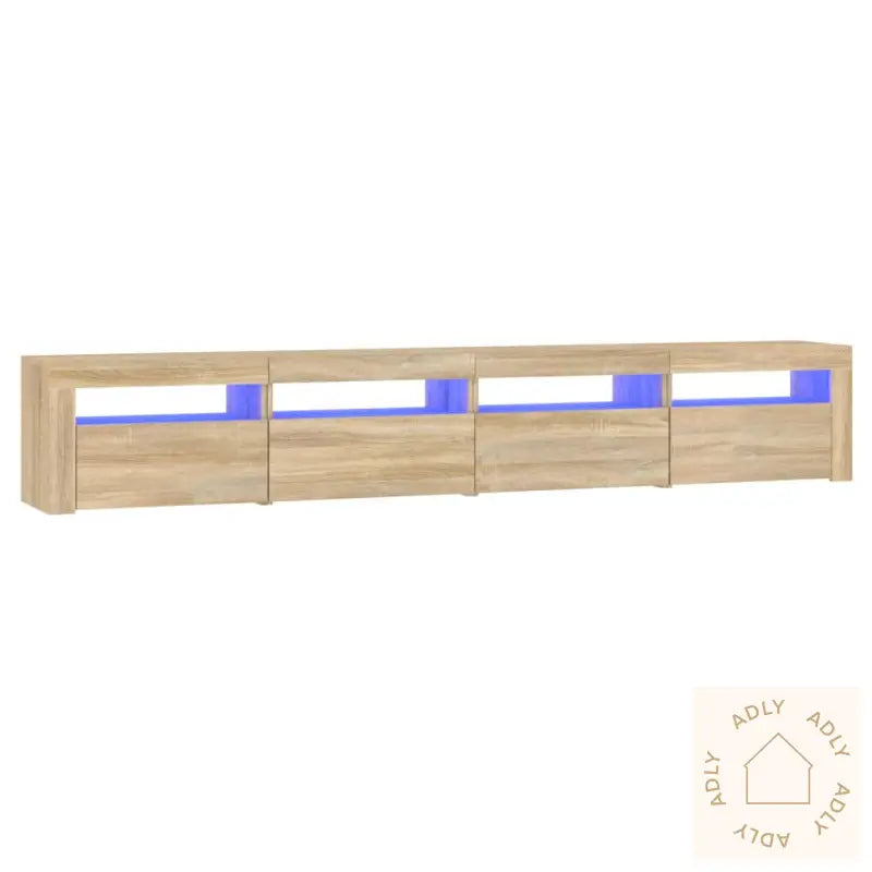 Tv-Benk Med Led-Lys Sonoma Eik 240X35X40 Cm