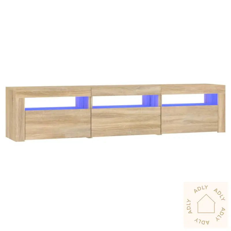 Tv-Benk Med Led-Lys Sonoma Eik 180X35X40 Cm