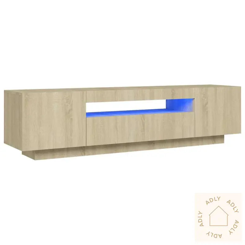 Tv-Benk Med Led-Lys Sonoma Eik 160X35X40 Cm