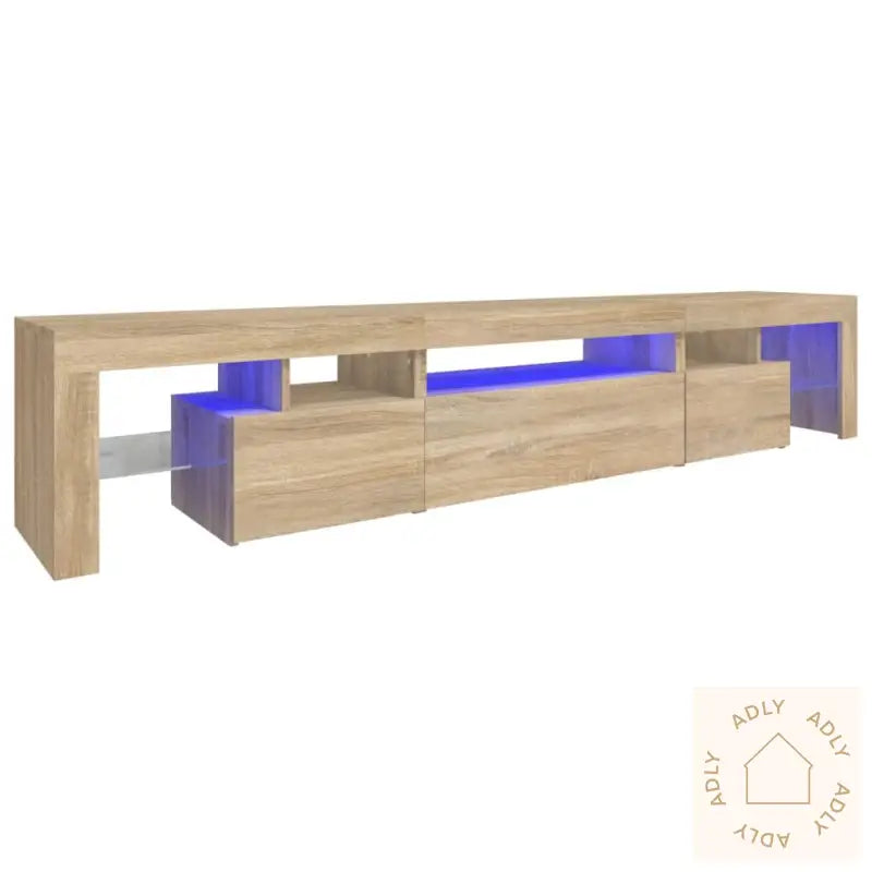 Tv-Benk Med Led-Lys Sonoma Eik 215X36,5X40 Cm