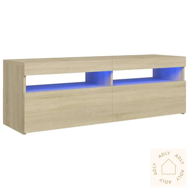 Tv-Benk Med Led-Lys Sonoma Eik 120X35X40 Cm