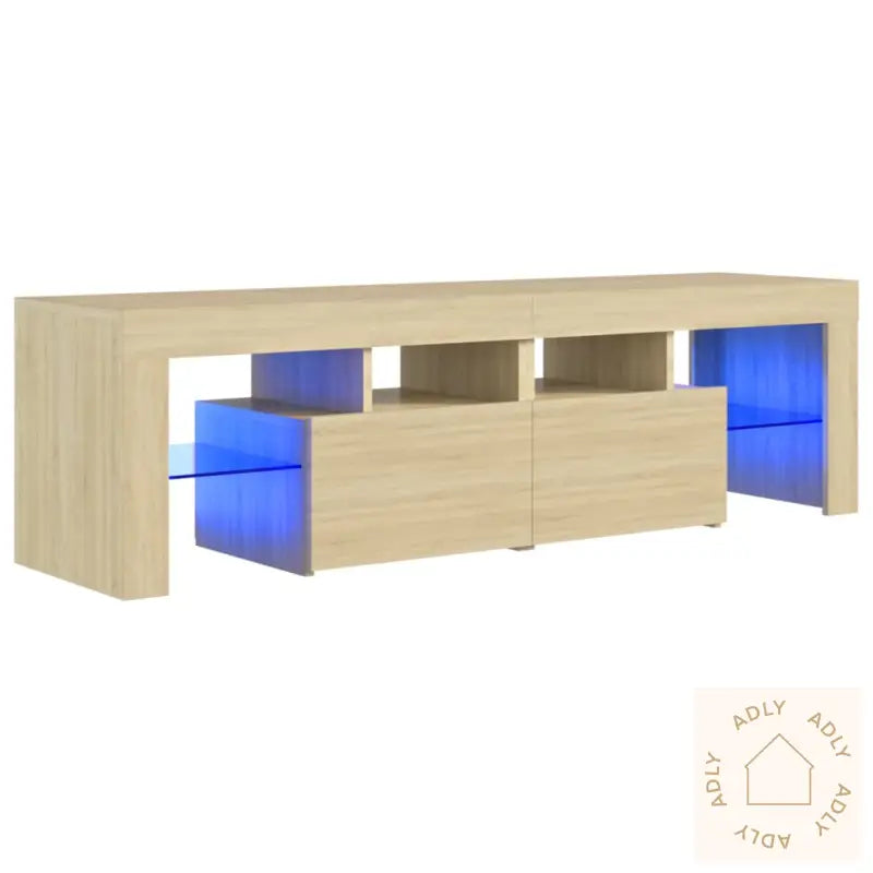 Tv-Benk Med Led-Lys Sonoma Eik 140X36,5X40 Cm