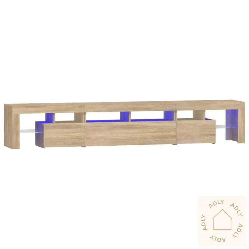 Tv-Benk Med Led-Lys Sonoma Eik 230X36,5X40 Cm