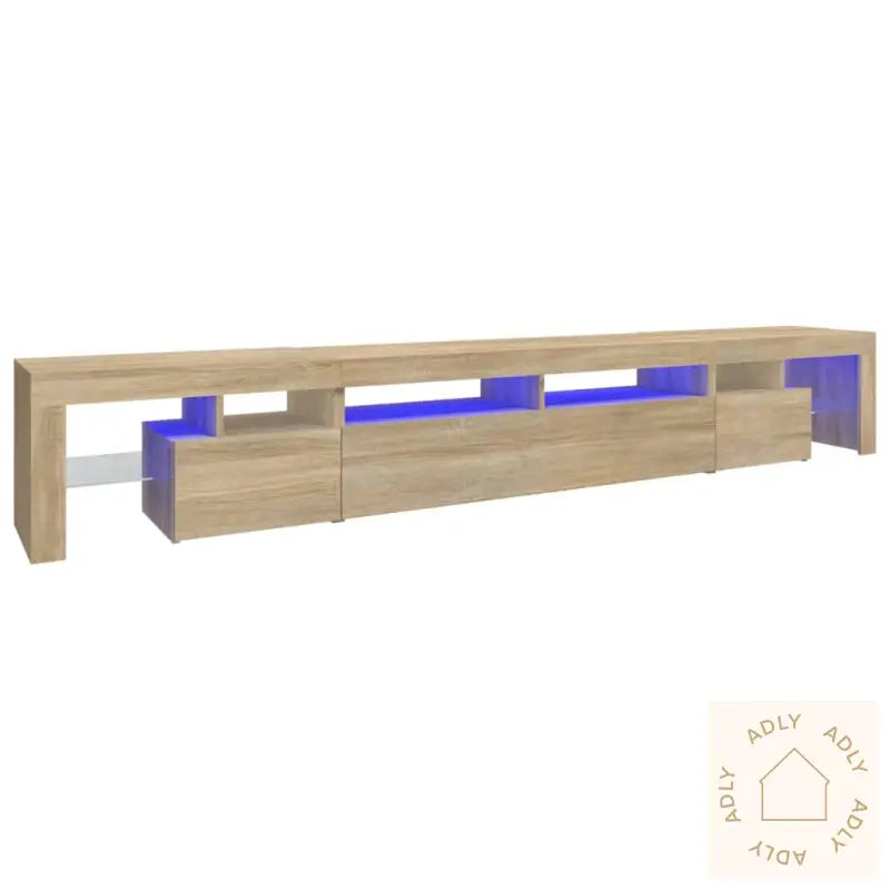Tv-Benk Med Led-Lys Sonoma Eik 260X36,5X40 Cm