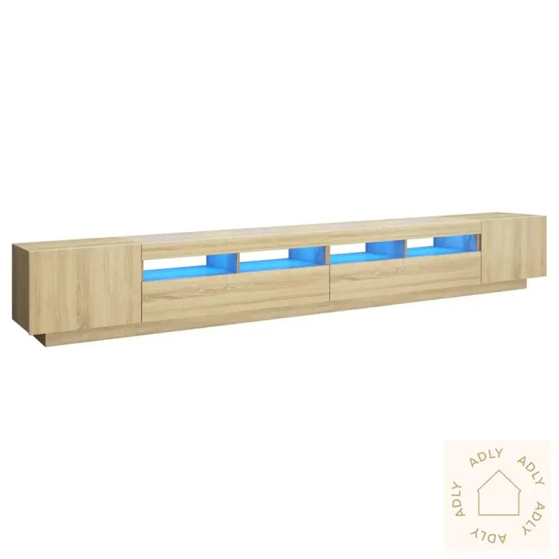 Tv-Benk Med Led-Lys Sonoma Eik 300X35X40 Cm