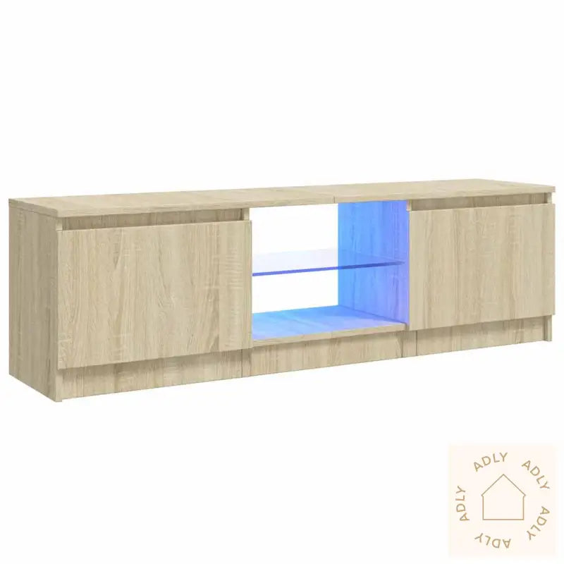 Tv-Benk Med Led-Lys Sonoma Eik 120X30X36 Cm
