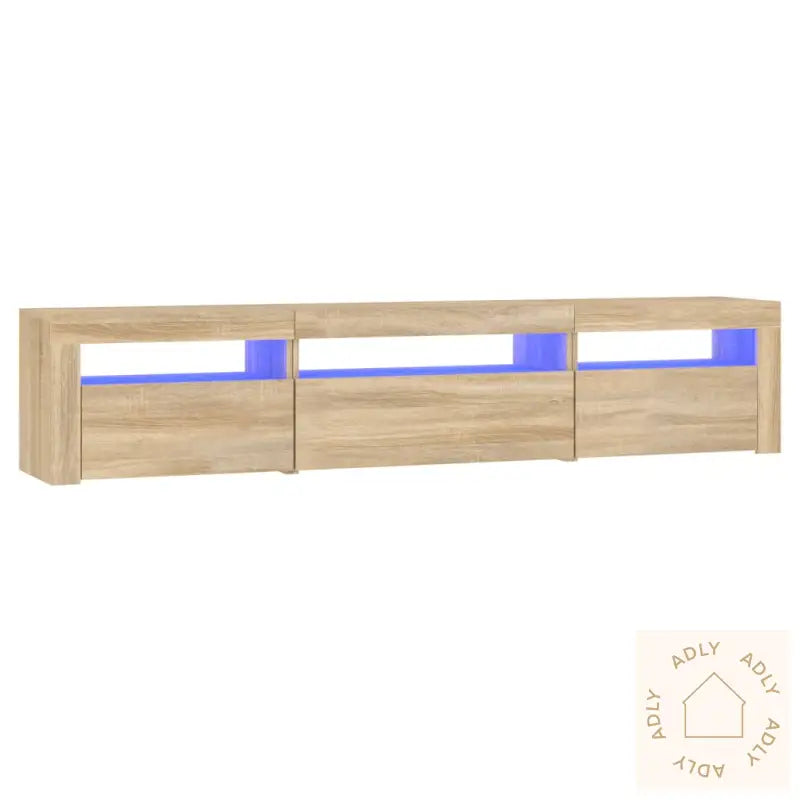 Tv-Benk Med Led-Lys Sonoma Eik 195X35X40 Cm