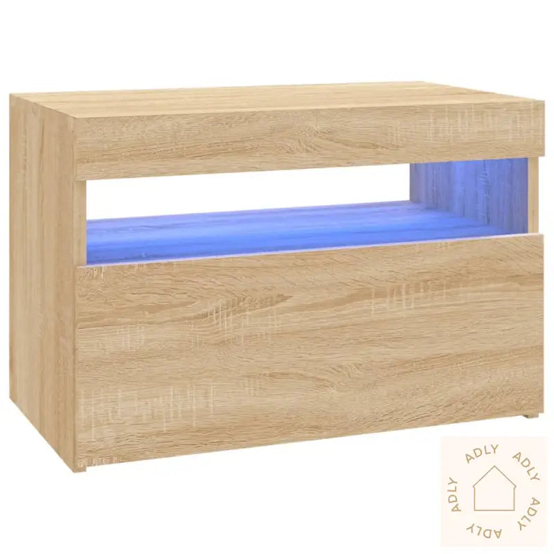 Tv-Benk Med Led-Lys Sonoma Eik 60X35X40 Cm