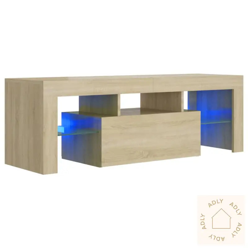 Tv-Benk Med Led-Lys Sonoma Eik 120X35X40 Cm