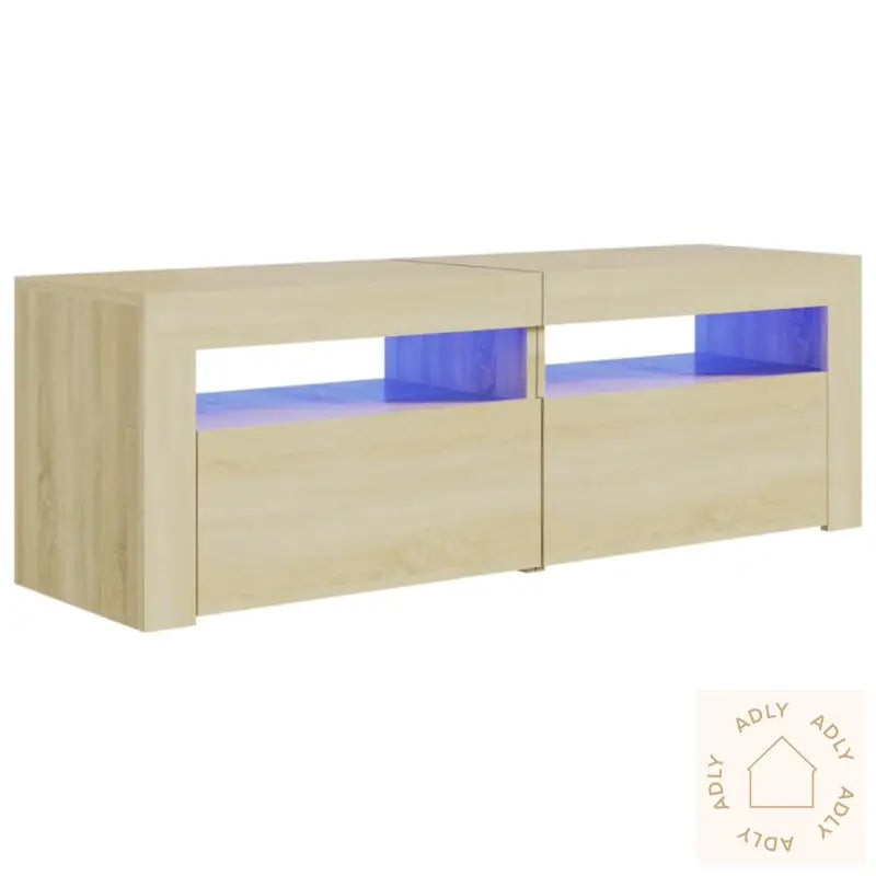 Tv-Benk Med Led-Lys Sonoma Eik 120X35X40 Cm