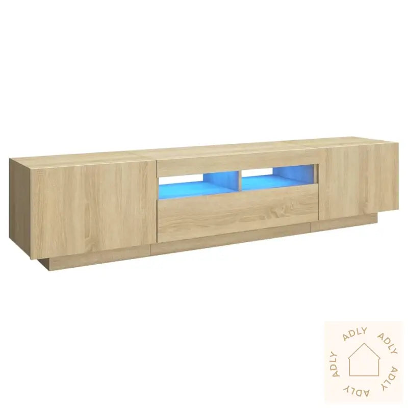 Tv-Benk Med Led-Lys Sonoma Eik 180X35X40 Cm