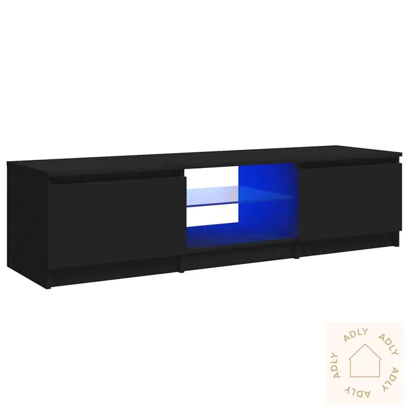 Tv-Benk Med Led-Lys Svart 140X40X36 Cm
