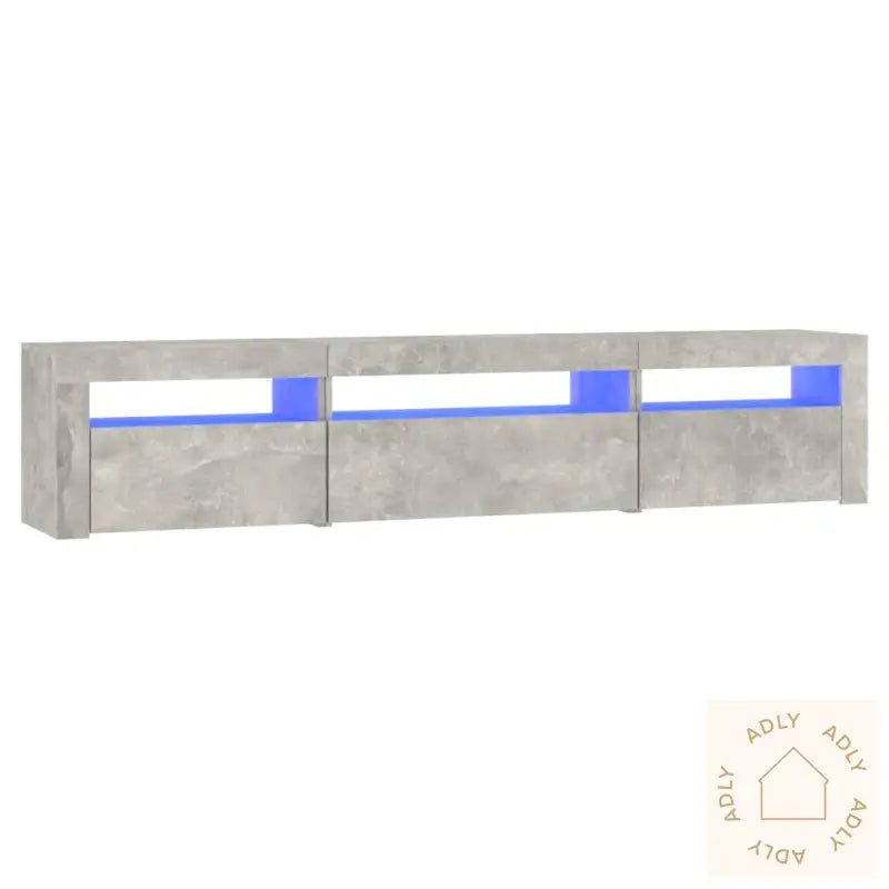 Tv-Benk Med Led-Lys Betonggrå 195X35X40 Cm