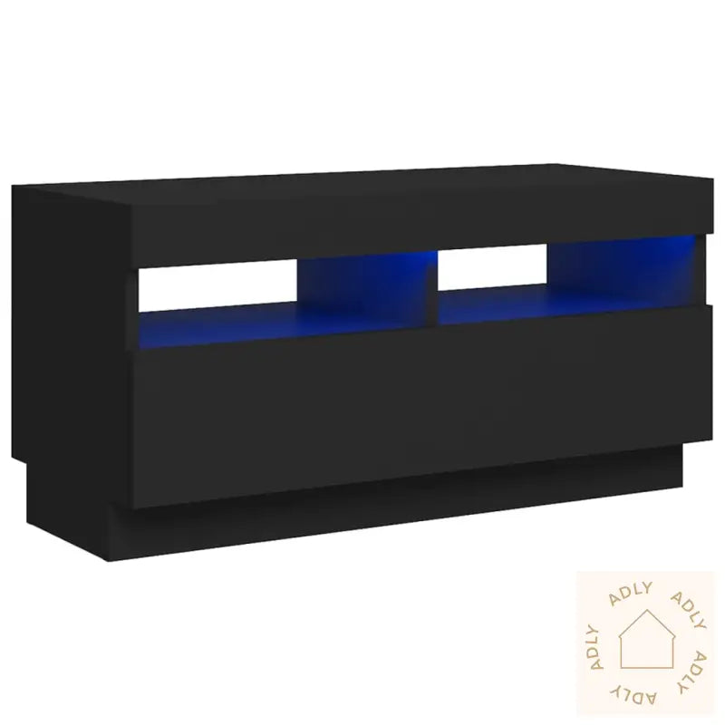 Tv-Benk Med Led-Lys Svart 80X35X40 Cm