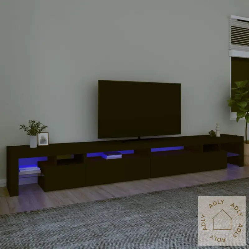 Tv-Benk Med Led-Lys Svart 290X36,5X40 Cm