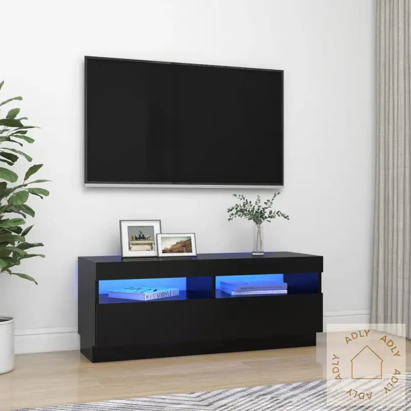 Tv-Benk Med Led-Lys Svart 100X35X40 Cm
