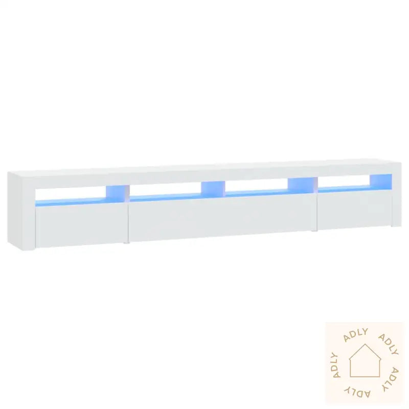 Tv-Benk Med Led-Lys Hvit 240X35X40 Cm