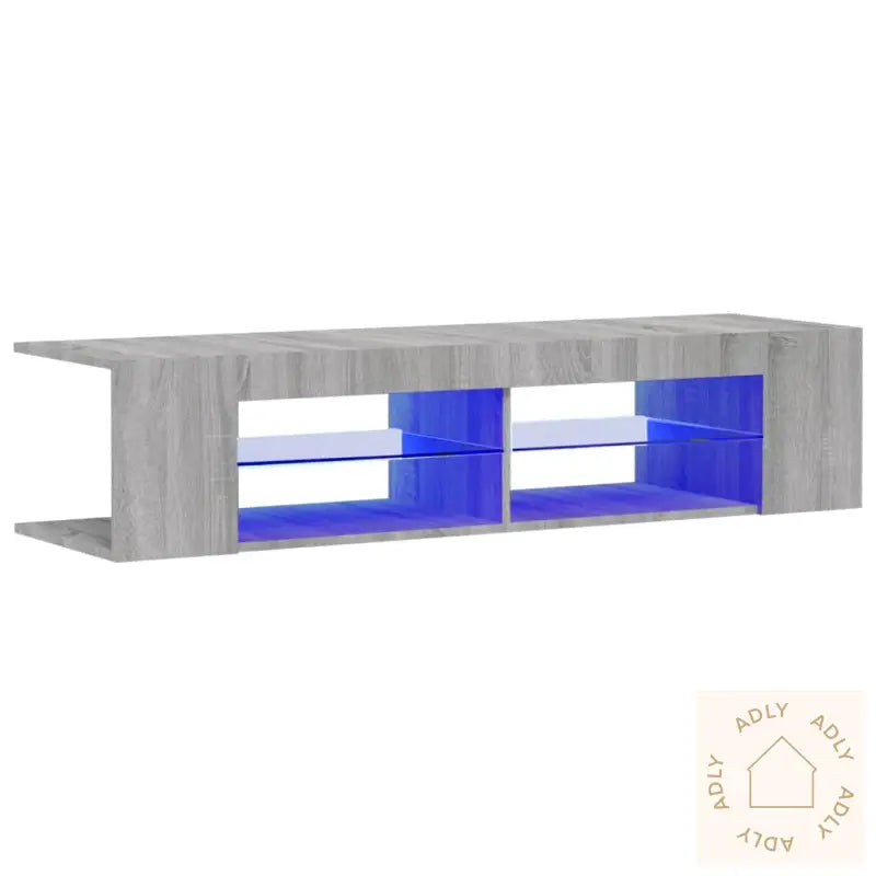 Tv-Benk Med Led-Lys Grå Sonoma 135X39X30 Cm