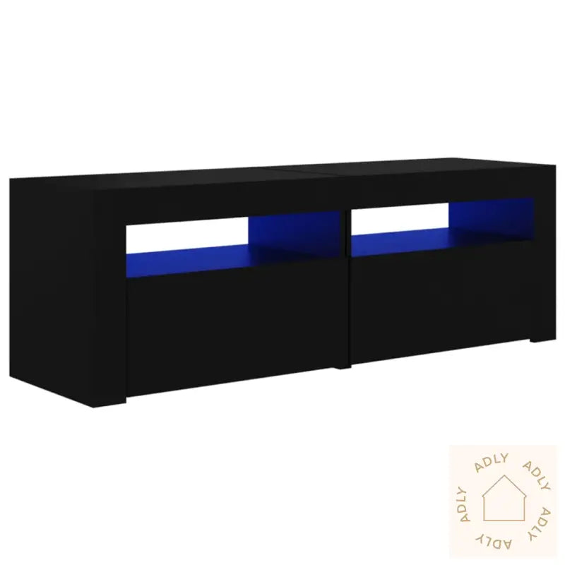 Tv-Benk Med Led-Lys Svart 120X35X40 Cm