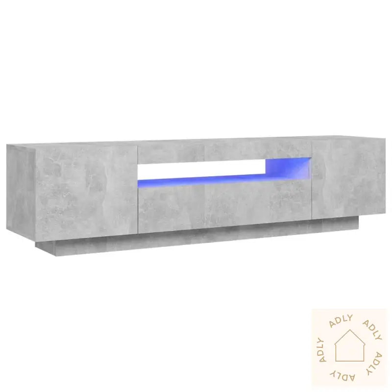 Tv-Benk Med Led-Lys Betonggrå 160X35X40 Cm