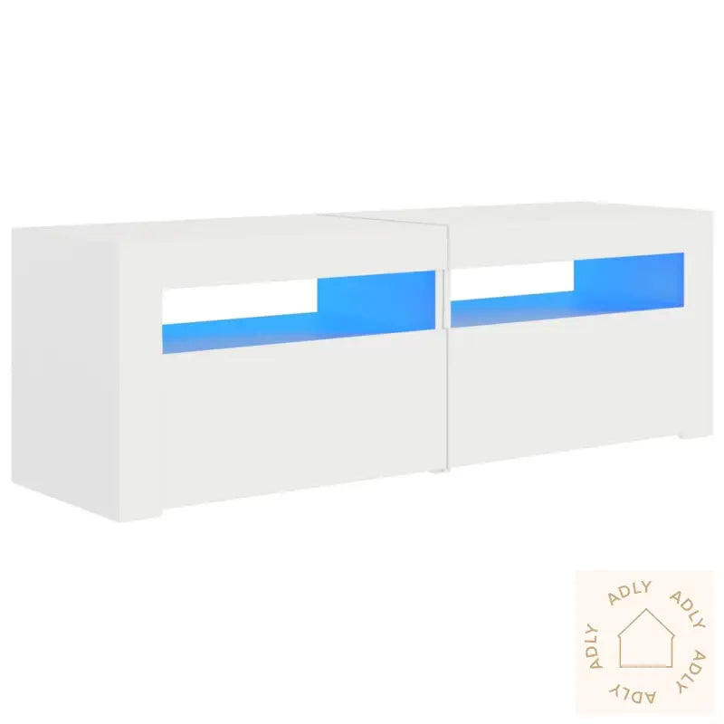 Tv-Benk Med Led-Lys Hvit 120X35X40 Cm