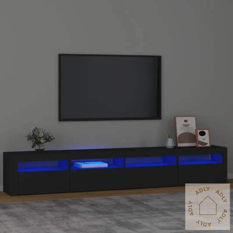 Tv-Benk Med Led-Lys Svart 240X35X40 Cm