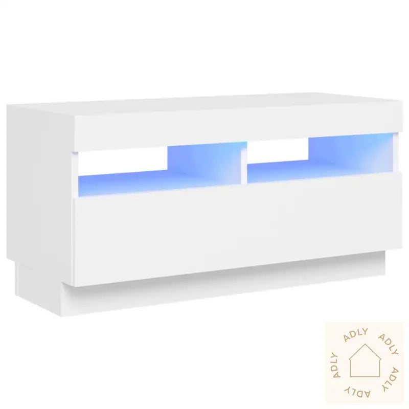 Tv-Benk Med Led-Lys Hvit 80X35X40 Cm