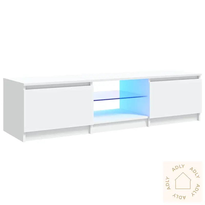 Tv-Benk Med Led-Lys Hvit 140X40X36 Cm