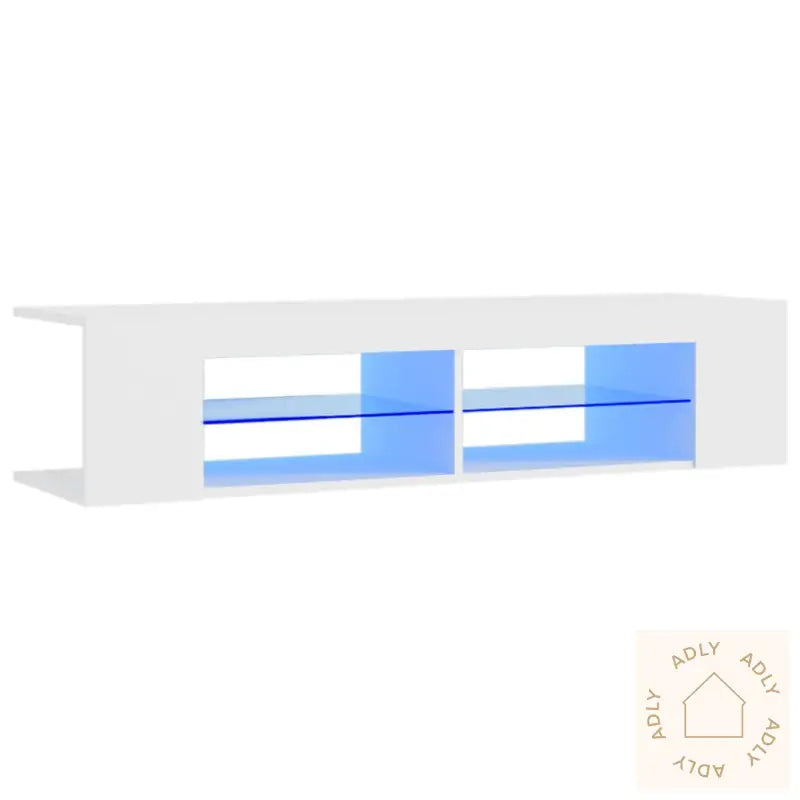 Tv-Benk Med Led-Lys Hvit 135X39X30 Cm