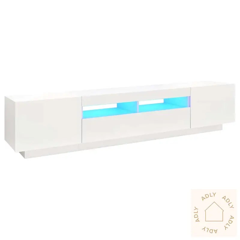 Tv-Benk Med Led-Lys Hvit 200X35X40 Cm