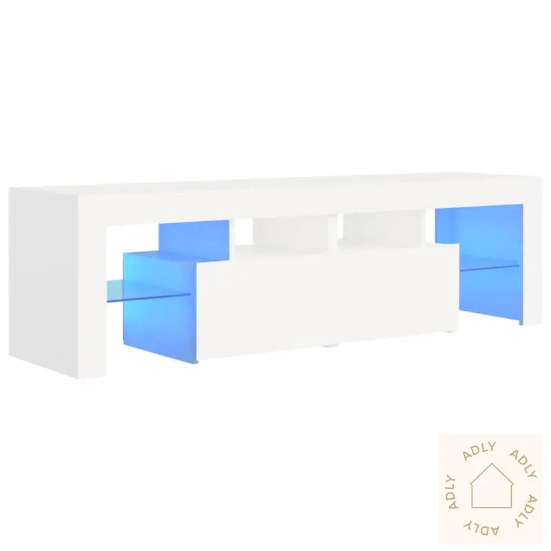 Tv-Benk Med Led-Lys Hvit 140X36,5X40 Cm