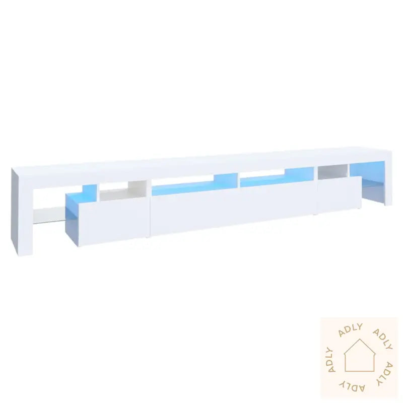 Tv-Benk Med Led-Lys Hvit 260X36,5X40 Cm