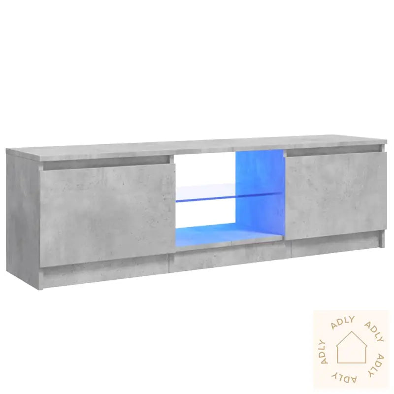 Tv-Benk Med Led-Lys Betonggrå 120X30X36 Cm