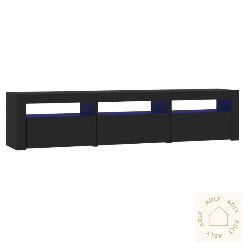 Tv-Benk Med Led-Lys Svart 180X35X40 Cm