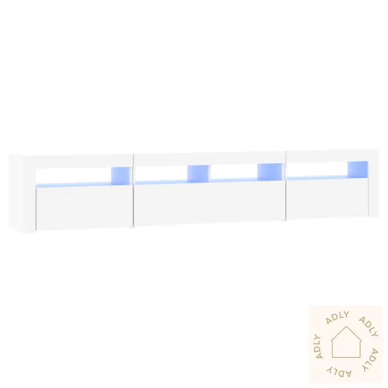 Tv-Benk Med Led-Lys Hvit 210X35X40 Cm