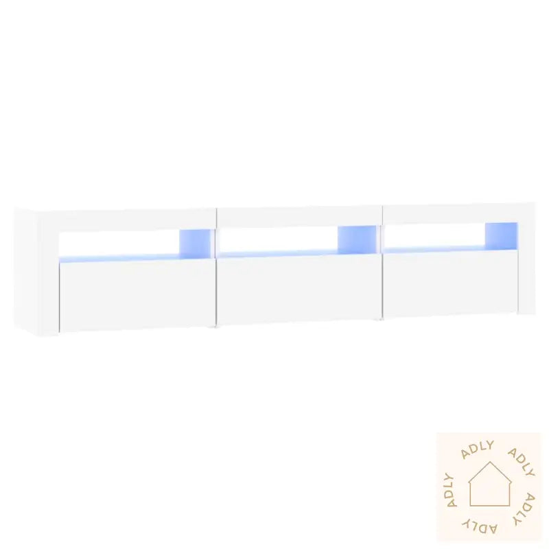 Tv-Benk Med Led-Lys Hvit 180X35X40 Cm